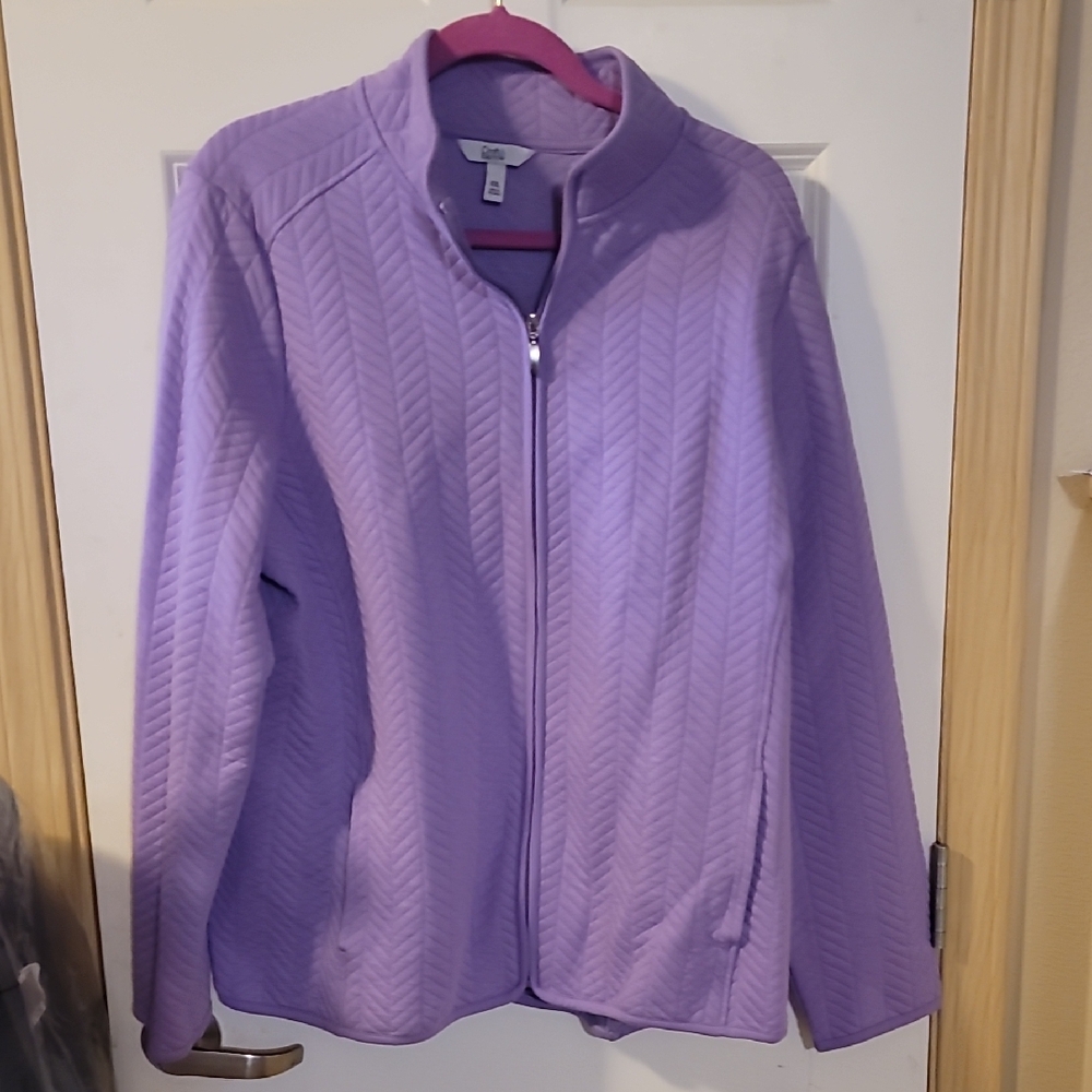 Croft & Barrow Purple Teddy Jacket with Plush Texture